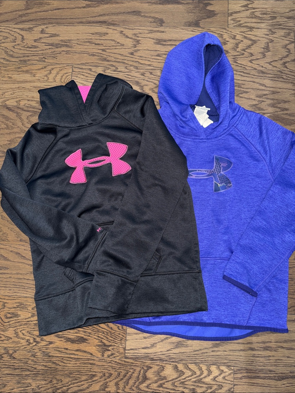 Under Armour Kids Hoodies - Black with Pink Logo & Purple